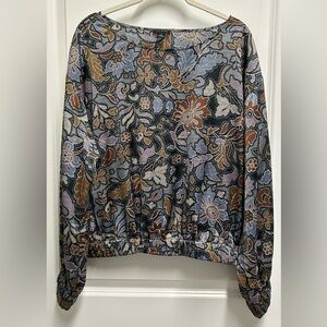 ANN TAYLOR Tapestry Floral Print Blouse Multicolor Size M